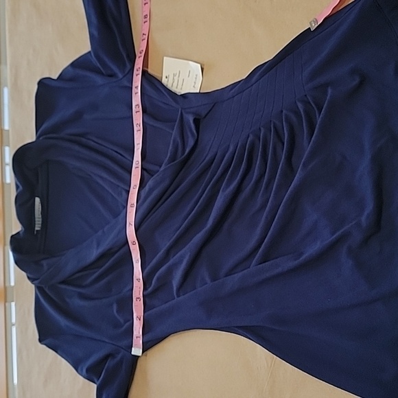 Grace Elements Size M Navy Blue Faux Wrap Long Sleeve Pullover Top, NEW - Picture 7 of 12